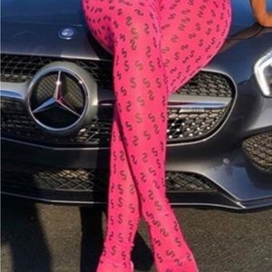 Dollar sign tights - Pink